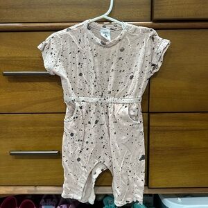 Stem Pink and Black Speckled Kids One Piece Footie